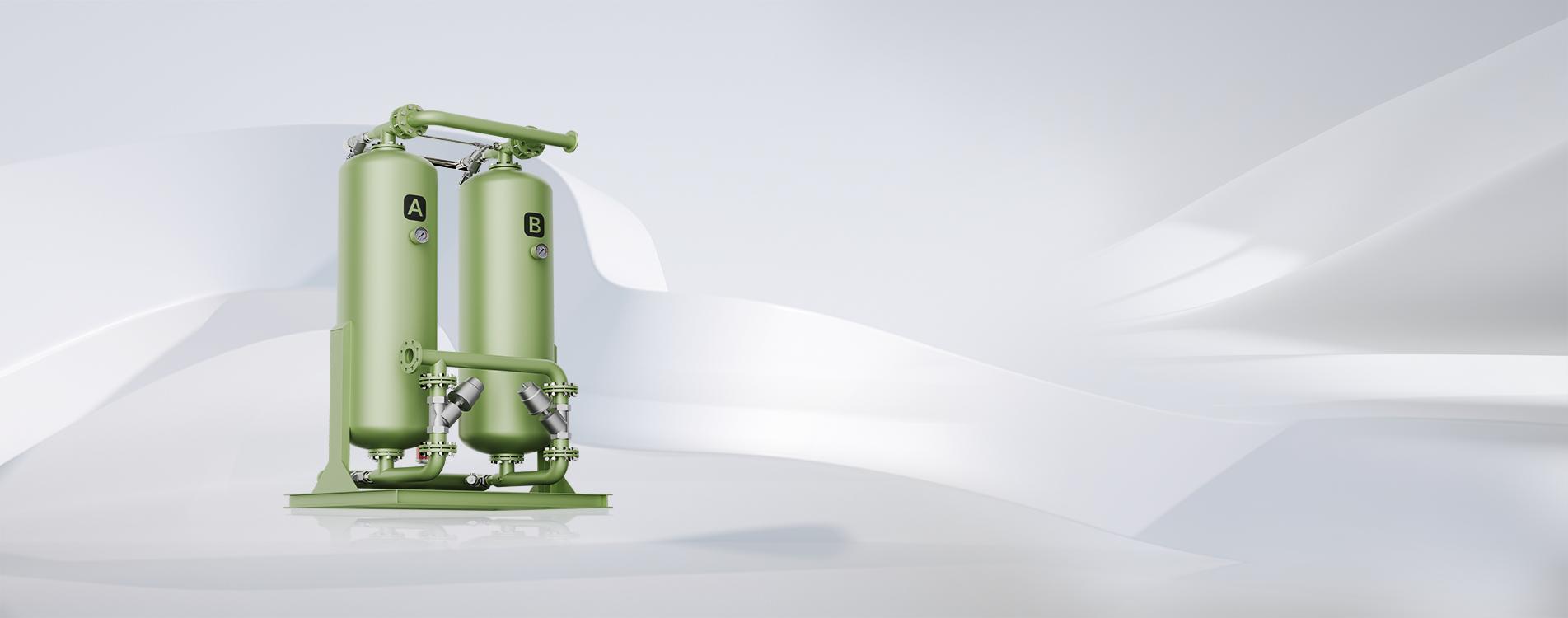 KSTK 0 Energy-Consumption Adsorption Air Dryer (Desiccant Air Dryer) is an advanced industrial compressed air drying system engineered for maximum efficiency and reliability. Featuring an innovative zero energy consumption design, it utilizes high-performance adsorption technology to deliver ultra-low dew point air purification. This system ensures consistent moisture removal and stable compressed air quality, making it ideal for demanding industrial environments requiring continuous, high-purity air supply. With its energy-saving operation and robust performance, the KSTK adsorption air dryer provides a cost-effective and dependable solution for modern compressed air treatment applications.